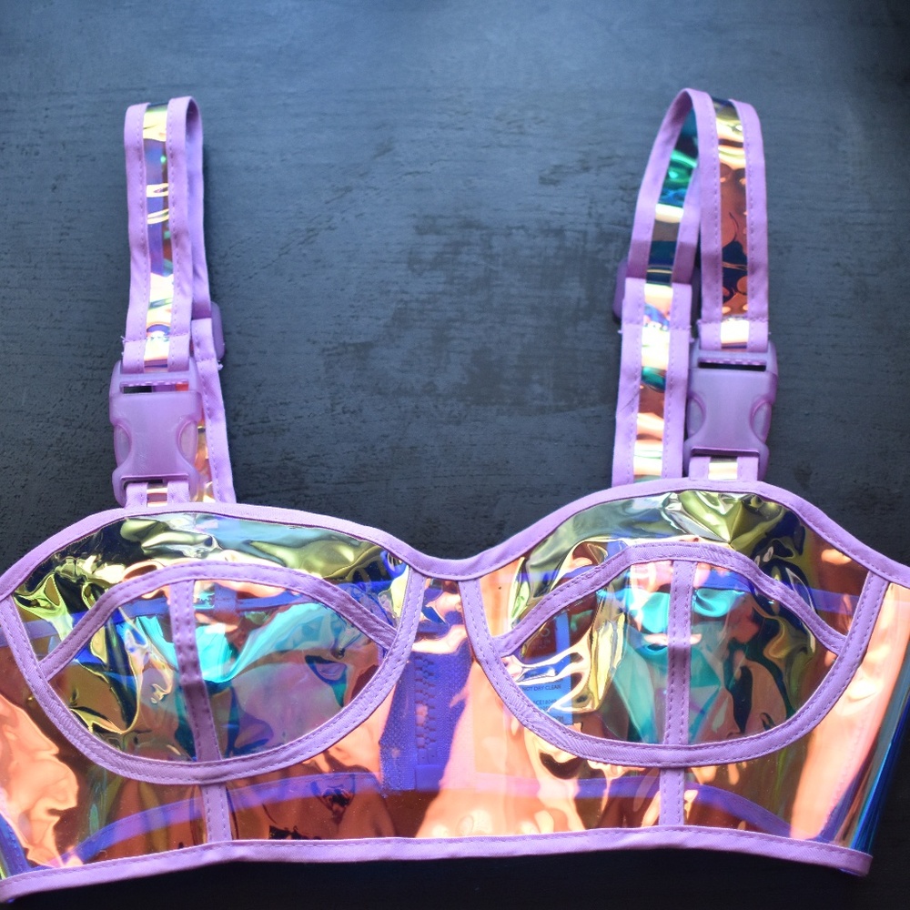 New w/o tags Club Exx Holographic Club/Rave Top